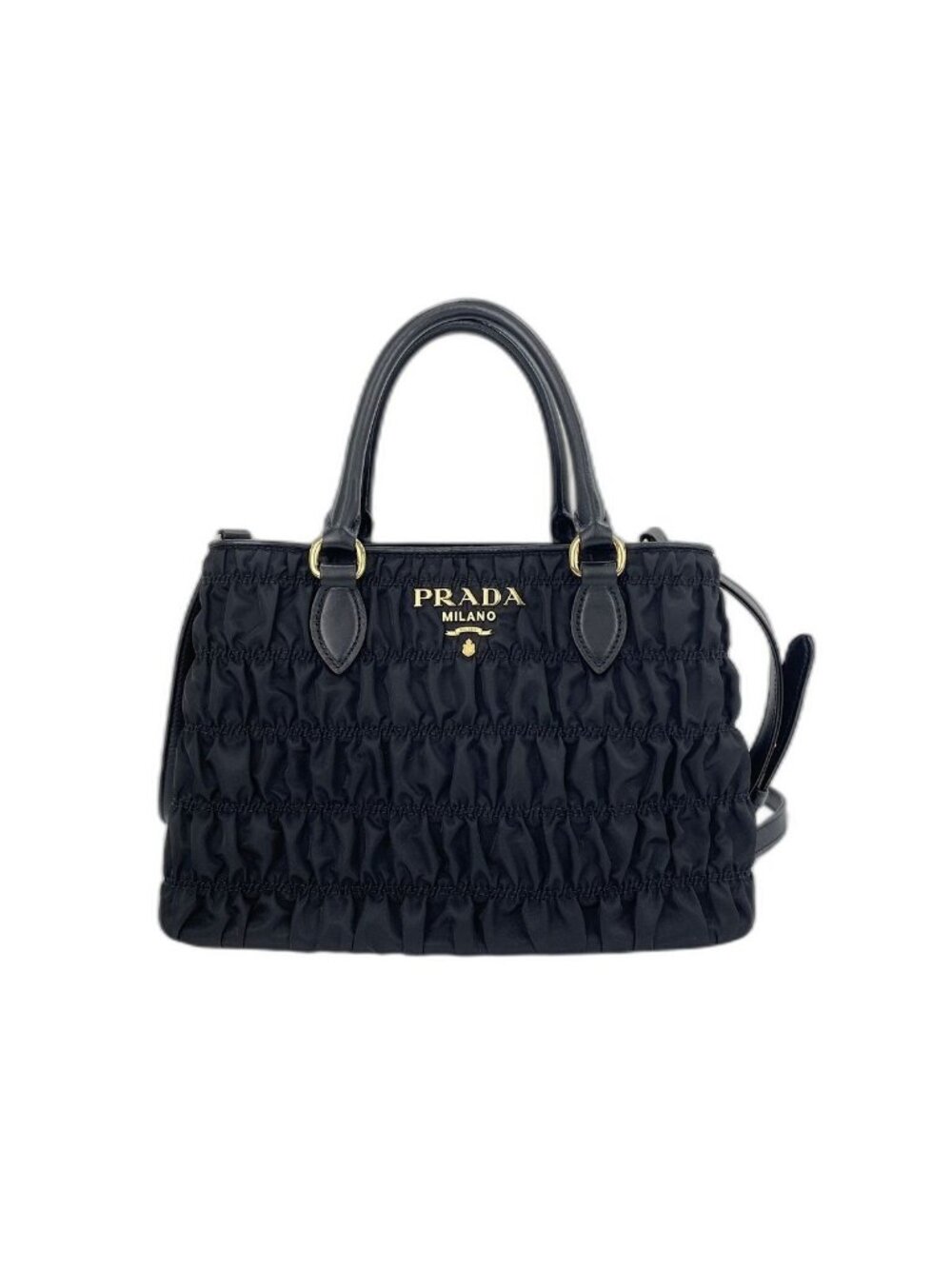 Prada Handbag Gathered Black